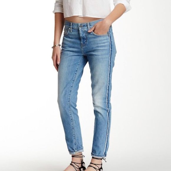 7 For All Mankind Josefina Raw Side Seam Skinny BF